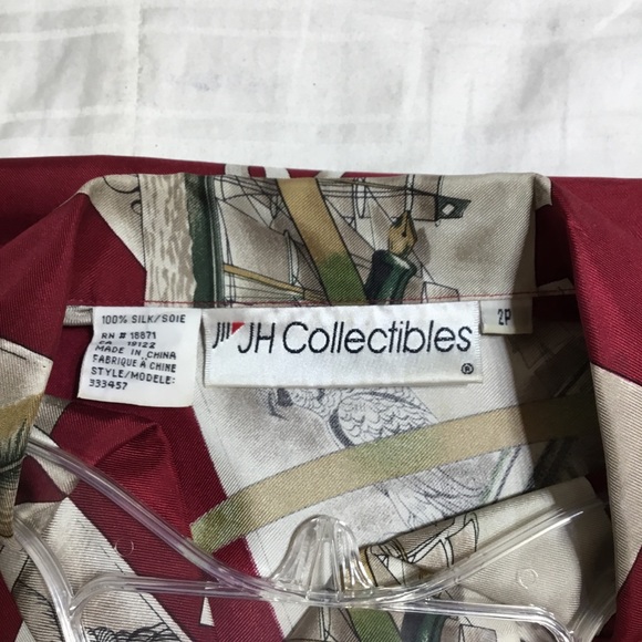 J H Collectibles silk button down shirt, size size 2P, - Picture 3 of 3
